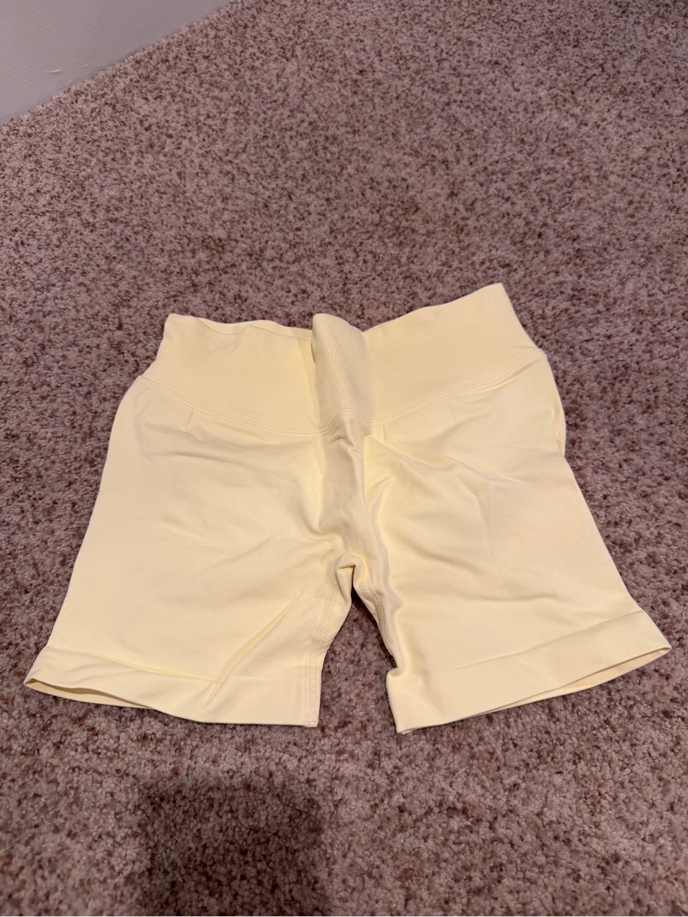 High-Waist Yellow Women's Bike Shorts